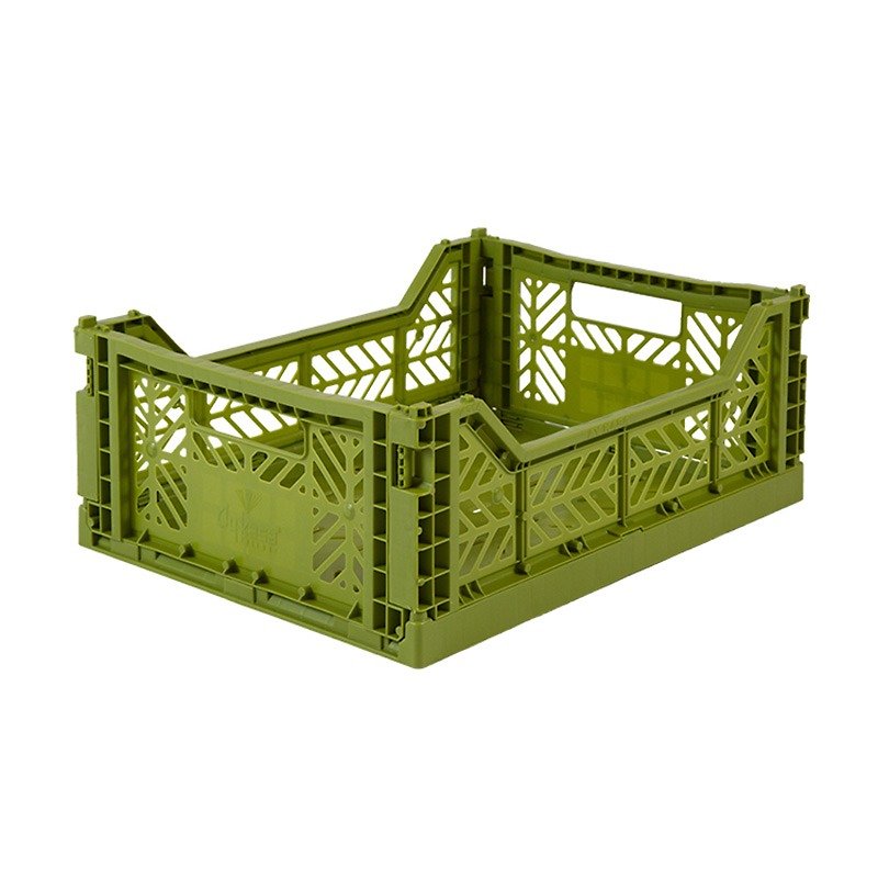 Turkey Aykasa Folding Storage Basket (M)-Olive Green - Storage - Plastic 