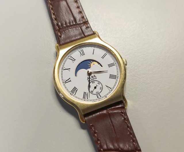 ビンテージ SEIKO ALBA ムーンフェイズ腕時計 - 腕時計(アナログ)