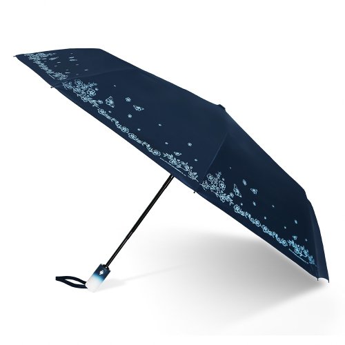 TDN 雙龍蝶舞輕量黑膠自動傘/防曬陽傘折傘防風雨傘(海軍藍)