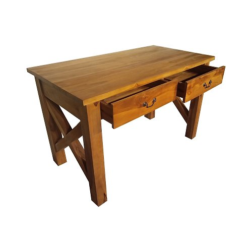 吉迪市 JatiLiving 【吉迪市100%全柚木家具】RPDE004B 柚木雙抽書桌 工作桌 餐桌