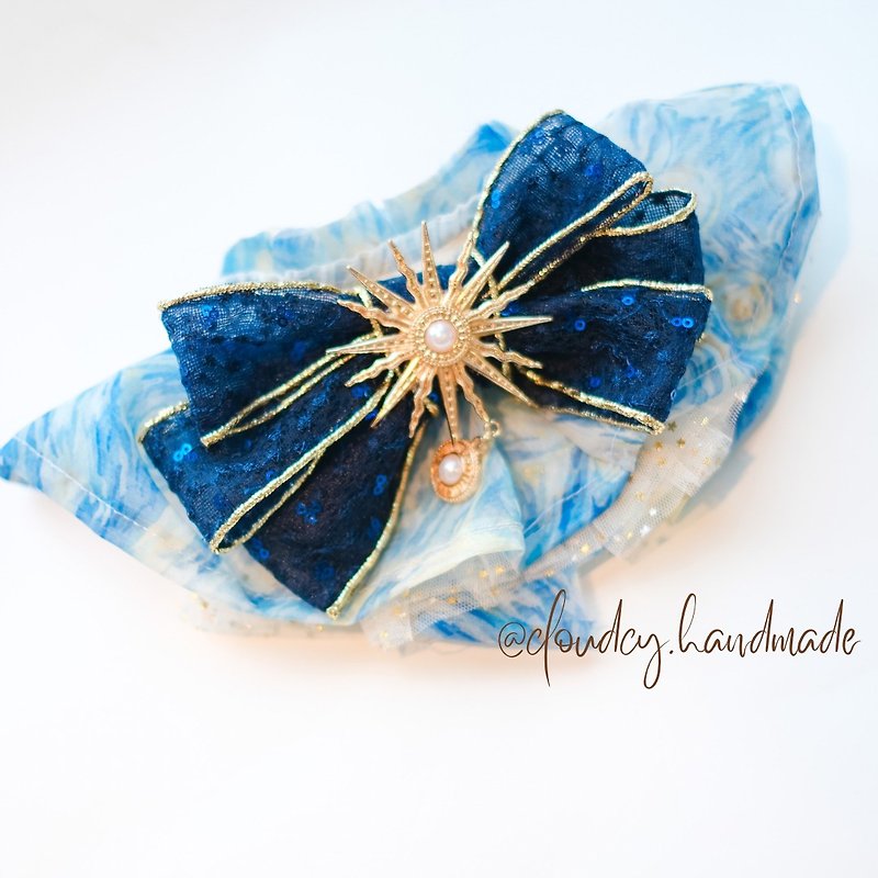 Cloudcy | Starry night | pet scarf - Collars & Leashes - Silk Blue