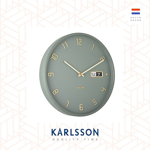 Ur Lifestyle 荷蘭Karlsson, Wall clock Data Flip green 綠色數字日期掛鐘