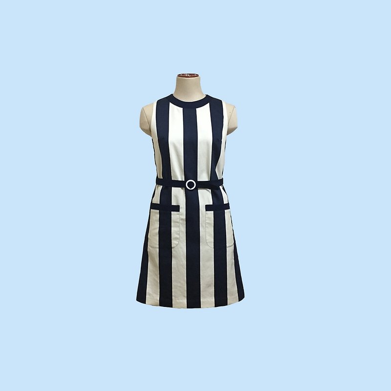 retro one-piece marge with pocket - One Piece Dresses - Cotton & Hemp Multicolor