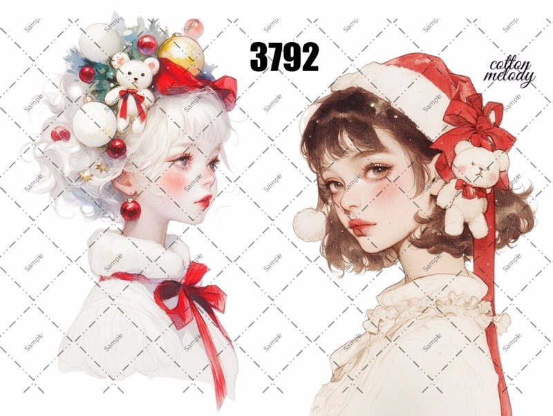 original sticker no.3792 人物ステッカー オリジナルステッカー オリジナル人物ステッカー 装飾ステッカー cotton melody - 貼紙 - 紙 