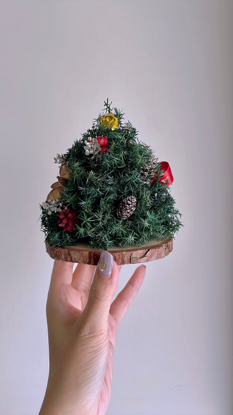 [Christmas Gift Box] Mini Christmas Tree-Exchange Gifts/Office Decorations - ช่อดอกไม้แห้ง - พืช/ดอกไม้ สีแดง