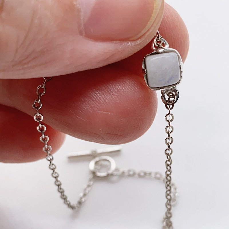 [Handmade in 925 sterling silver] Jade tofu bracelet・Minimalist Silver irregular series no.2 - Bracelets - Sterling Silver 