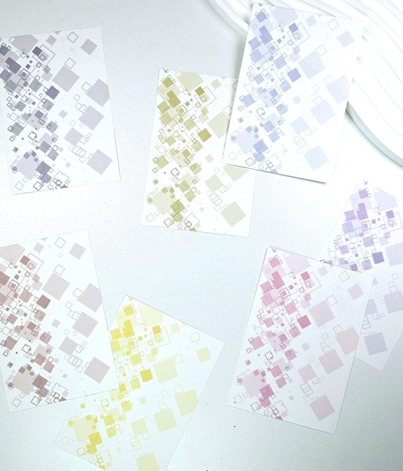 Square Flow Background Paper - 便條紙/便利貼 - 紙 多色