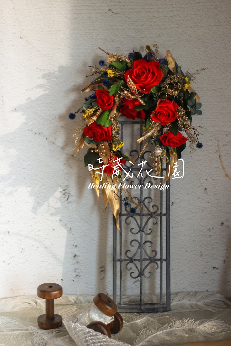 Preserved Flower Frame Moonbrow Wall Decoration Christmas Gift New Wedding Gift Opening Flower Gift Entrance House Birthday Gift - ช่อดอกไม้แห้ง - พืช/ดอกไม้ หลากหลายสี