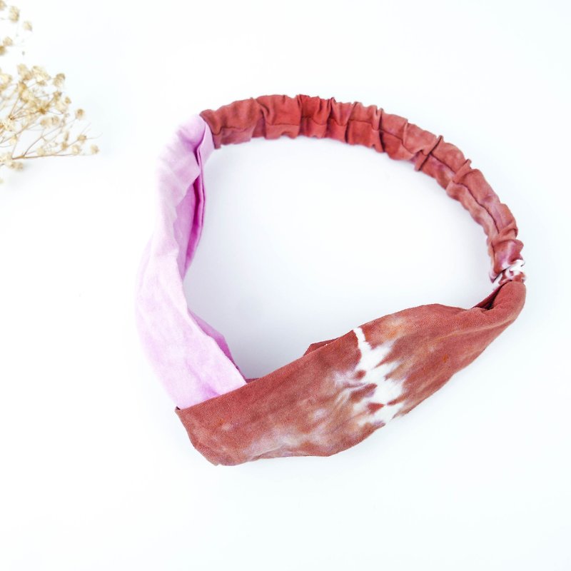 Tie-dye handmade Elastic hairband :Wax Apple: - Hair Accessories - Cotton & Hemp Red