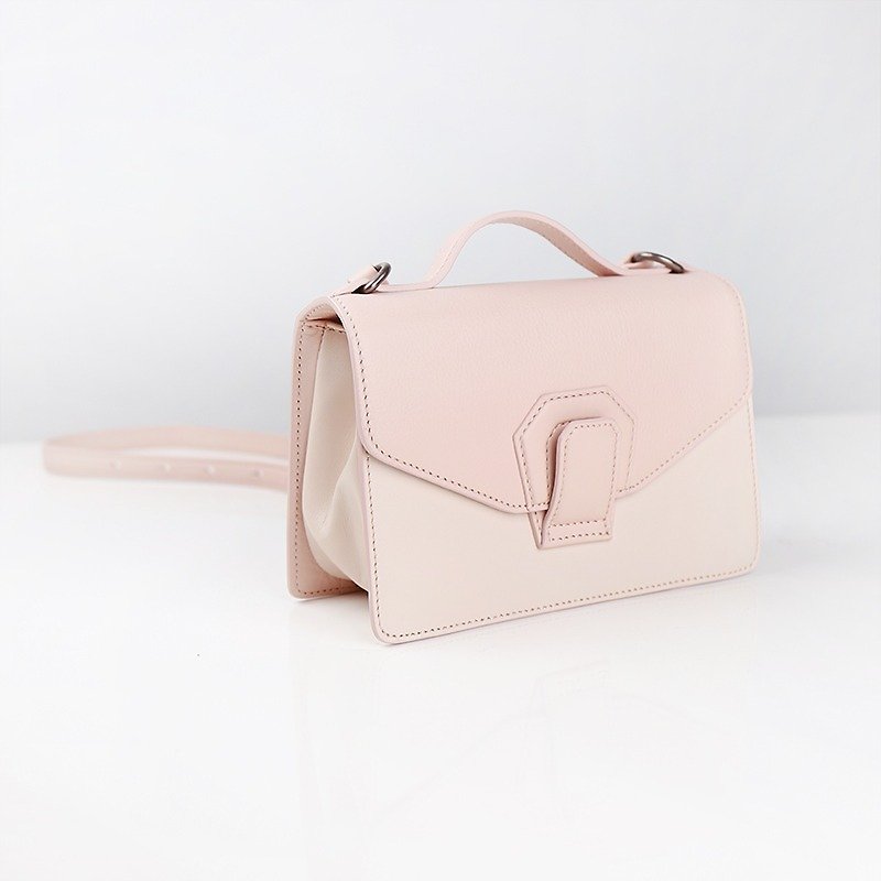 [HANDOS] Harmonica Mini Organ Shoulder Bag - Cream Powder (Exhibition Clearance) - Messenger Bags & Sling Bags - Genuine Leather Pink