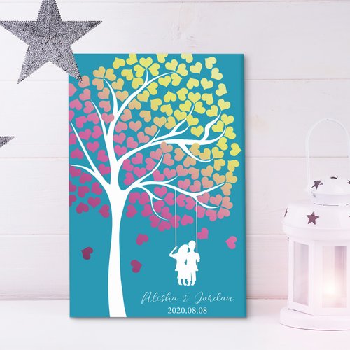 Mibao Design｜婚禮客製化商品 愛情鳥簽到樹 婚禮簽到 簽名簿 簽名綢 簽名樹 婚禮簽名板