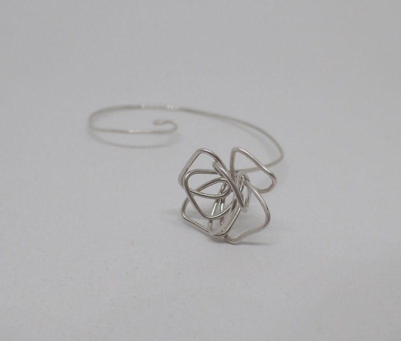 Poppy-earrings, 0.7MM-Fine silver wire - ต่างหู - โลหะ สีเงิน