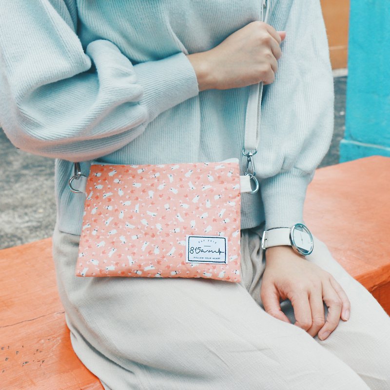 Pink Bunny Dual-Use Pouch Bag | 815a.m - กระเป๋าเครื่องสำอาง - ผ้าฝ้าย/ผ้าลินิน 