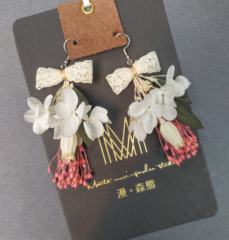 漫森態 乾燥花耳環 永生花耳環 - 耳環/耳夾/耳骨夾 - 植物．花 多色