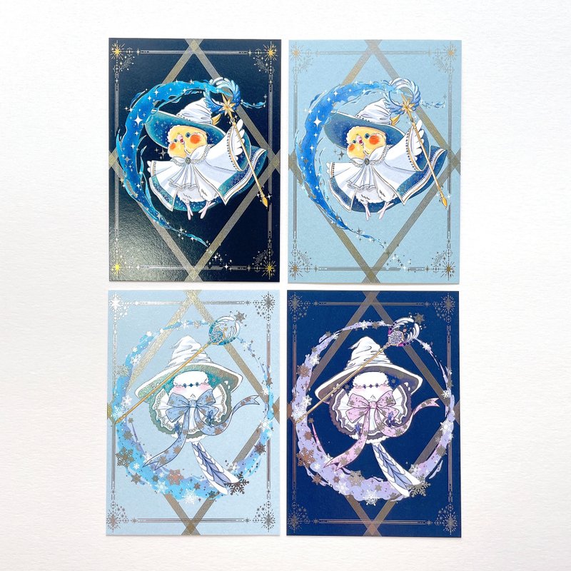 Rolia's Handmade [Magical Birds Series] Cockatiel/Chickadee Digital Hot Stamped Postcard - การ์ด/โปสการ์ด - กระดาษ 