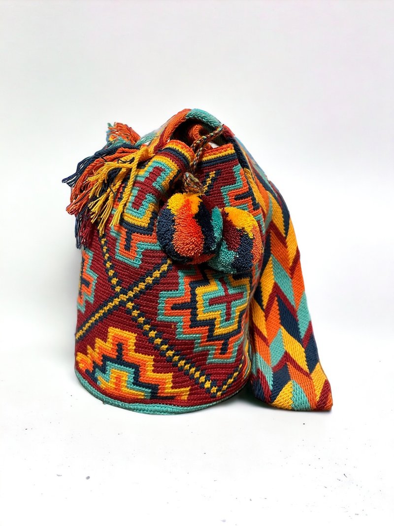 Classic Wayuu Mochila Bag - กระเป๋าแมสเซนเจอร์ - ผ้าฝ้าย/ผ้าลินิน หลากหลายสี