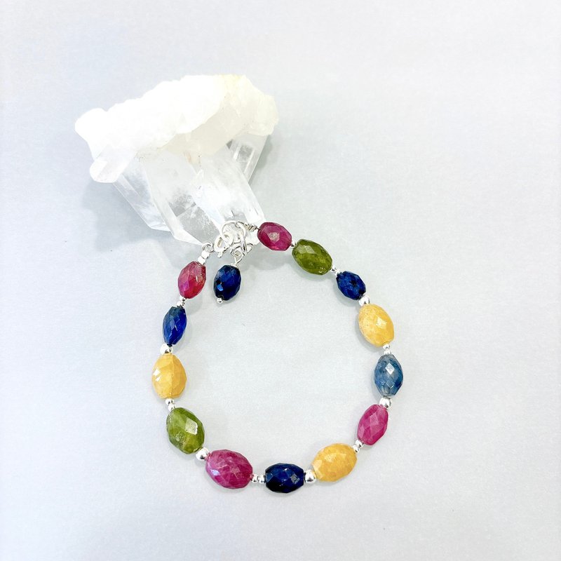 Ops Sapphire Sterling Silver bracelet- 彩寶/純銀/紅寶石/限定 - 手鍊/手環 - 寶石 多色