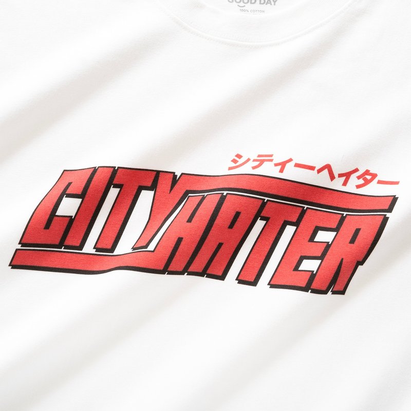 【GOOD DAY】City Hater Graphic Tee - White//Black (ZT1527) - Men's T-Shirts & Tops - Cotton & Hemp White