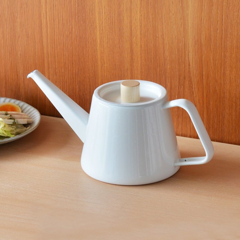 日本FORMLADY 小泉誠 kaico日製琺瑯細口手沖壺-950ml - 咖啡壺/手沖壺 - 琺瑯 白色