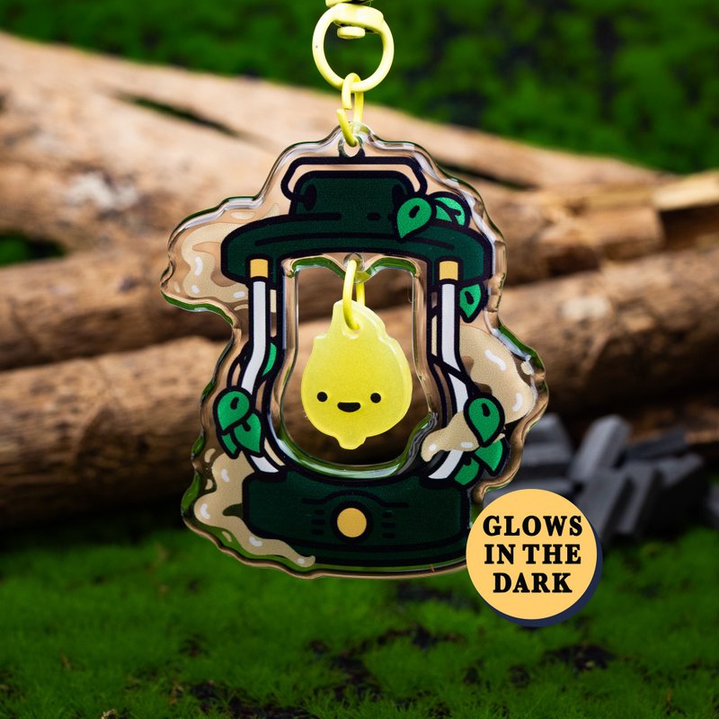 精靈燈籠亞克力鑰匙扣 - 夜光效果 - 鑰匙圈/鑰匙包 - 其他材質 綠色