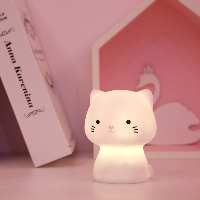 Rechargeable Night Ligh Cat - โคมไฟ - พลาสติก ขาว