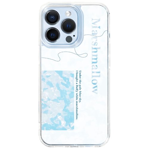 LANI's 風格防摔手機殼 留白－藍色棉花糖 手機保護殼 iphone 14 13 12 pro max 可客製