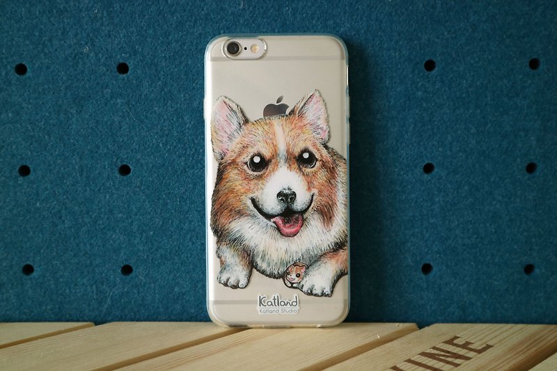 Own Design-Corgi Dog Phone Case A05_0 - เคส/ซองมือถือ - พลาสติก สีนำ้ตาล