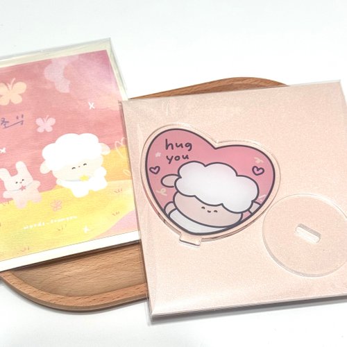 糊塗羊寫寫字words fromyou 明信片含信封+壓克力立牌set - hug you