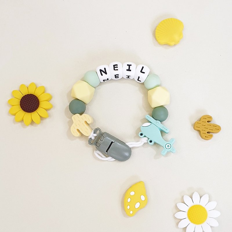 [Customized] Long pacifier chain pacifier chain clip/ 12 beads/ food grade Silicone - Kids' Toys - Other Materials 