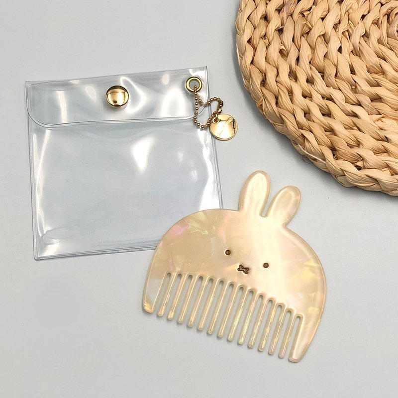 【MIFFY】珍珠貝殼髮梳 附收納袋 梳子 - 彩妝刷具/鏡子/梳子 - 塑膠 