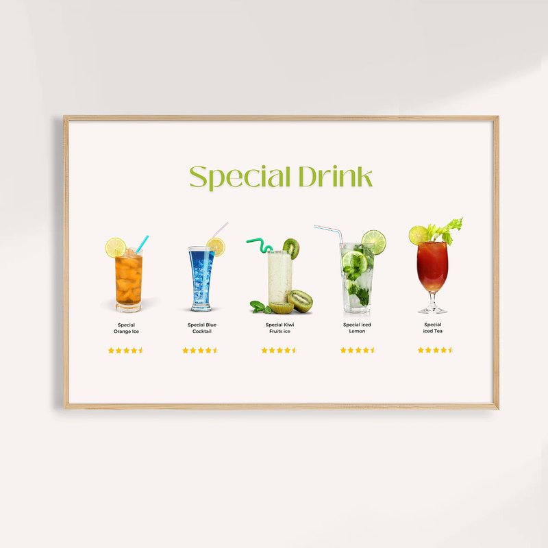 現代風 手繪飲品 掛畫 海報 畫芯 / 特調飲品 Special Drink - 海報/掛畫/掛布 - 紙 
