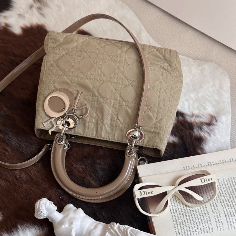 Christian Dior 迪奧 Lady Dior Cannage 手提包 托特包 Mini 包 - 手提包/手提袋 - 真皮 白色