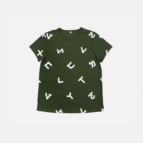 HEY SUN 【大人】台灣的注音符號短袖印花T-shirt-綠色