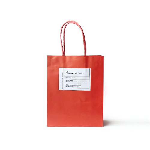 Ninan 泥喃｜水泥手作工作室 (現貨) 簡約品牌紅色牛皮手提紙袋 (6K) 聖誕送禮包裝