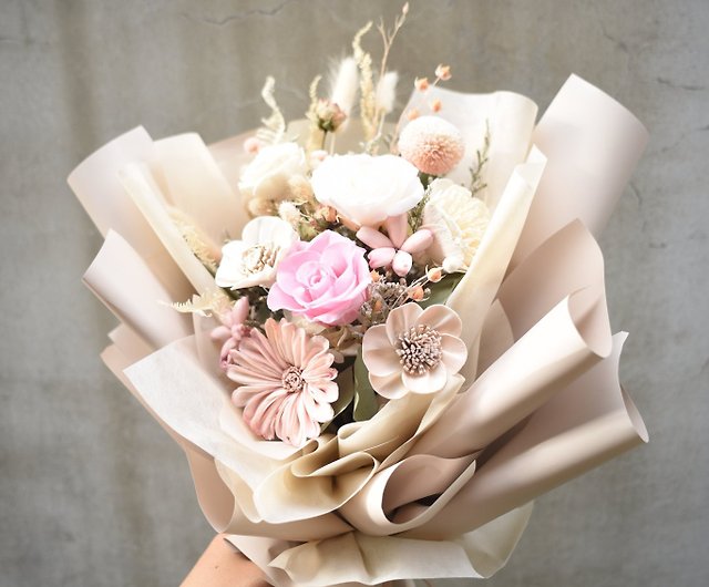 Rosa Flowers Immortal Pink Ocean Bouquet - Shop rosaflower20 Dried Flowers  & Bouquets - Pinkoi