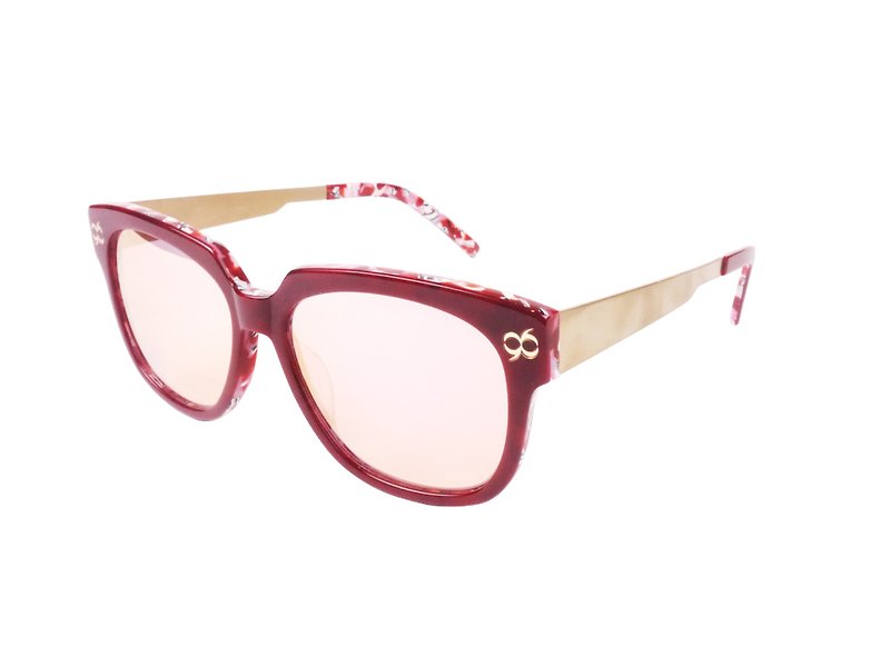 YUYU-CHANGCHIAYU MAEBLE Double Mirror Sunglasses-Marble Red - กรอบแว่นตา - วัสดุอื่นๆ 