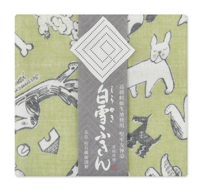京友禪染萬用巾 / bow wow wow 綠色 - 桌布/桌巾/餐墊 - 棉．麻 綠色