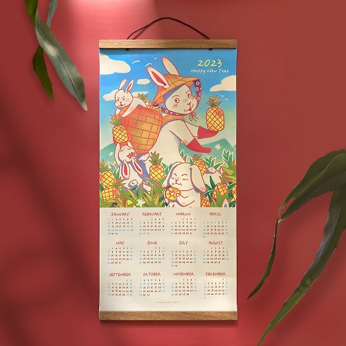 三角鼻人 2023兔旺來掛軸年曆 掛曆 日曆 春聯 禮物 浪浪公益