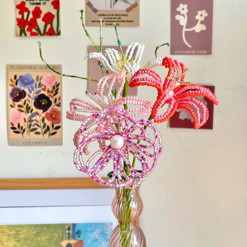 手作串珠花束—波龍 - 擺飾/家飾品 - 塑膠 粉紅色