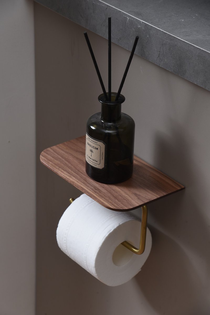 Paper towel storage rack North American black walnut log Bronze beauty no need to punch holes - Tissue Boxes - Wood 