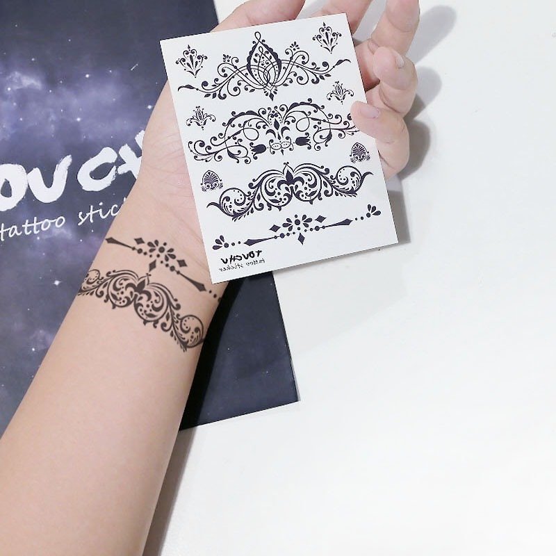 TU tattoo sticker-Beautiful pattern/ waterproof Tattoo / original / Tattoo Sticker - Temporary Tattoos - Paper Black