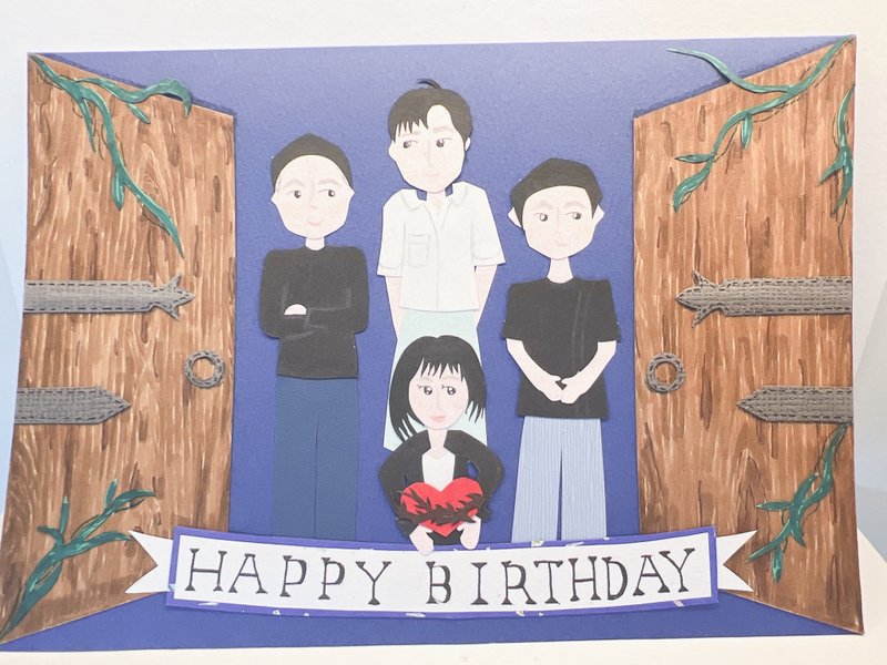 【客製款】生日敞開心扉卡片(下單前請討論) - 卡片/明信片 - 紙 藍色