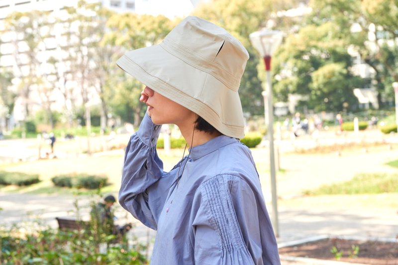 Sunlight & UV Cut Womens Summer Sun Hat Cooling Ventilation Temperature Control - หมวก - ผ้าฝ้าย/ผ้าลินิน สีนำ้ตาล