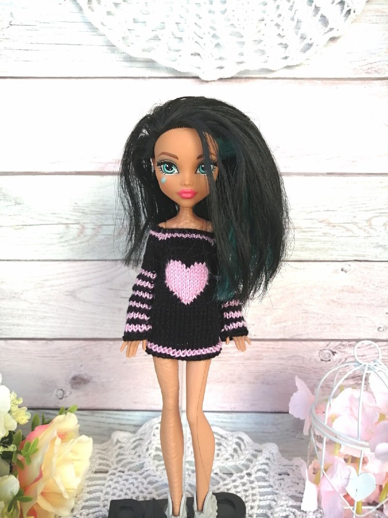 MH doll clothes - monster high doll sweater - fashion doll clothes - 寶寶/兒童玩具/玩偶 - 羊毛 多色