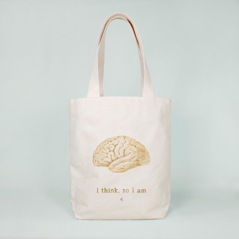 腦袋多口袋托特包 醫學 解剖 科學 器官 大腦 帆布包包 側背包 - 側背包/斜背包 - 棉．麻 