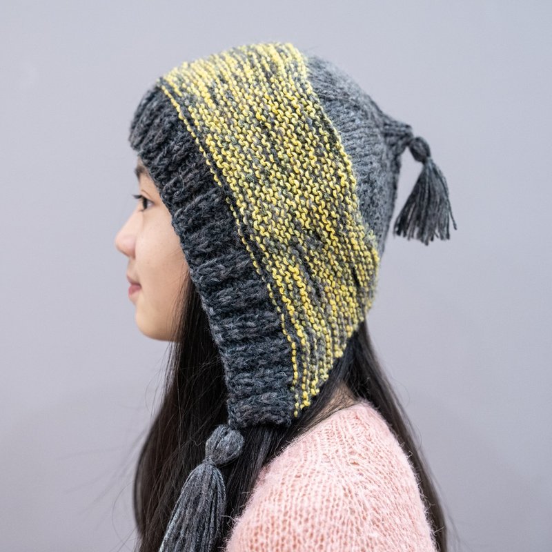 Handmade knitted wool hat - stick needle - หมวก - ขนแกะ 