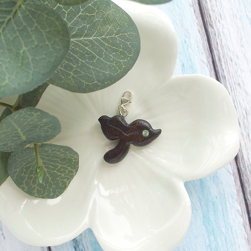 Leaf wooden charm - Charms - Wood Green