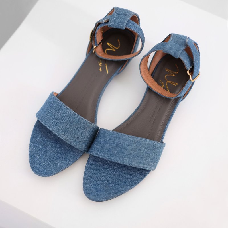 Denim Oné (淺藍) Sandals | WL - 涼鞋 - 棉．麻 藍色