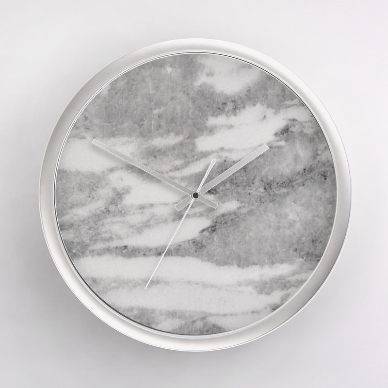 Marble | Minimalist Wall Clock - Clocks - Other Materials Silver