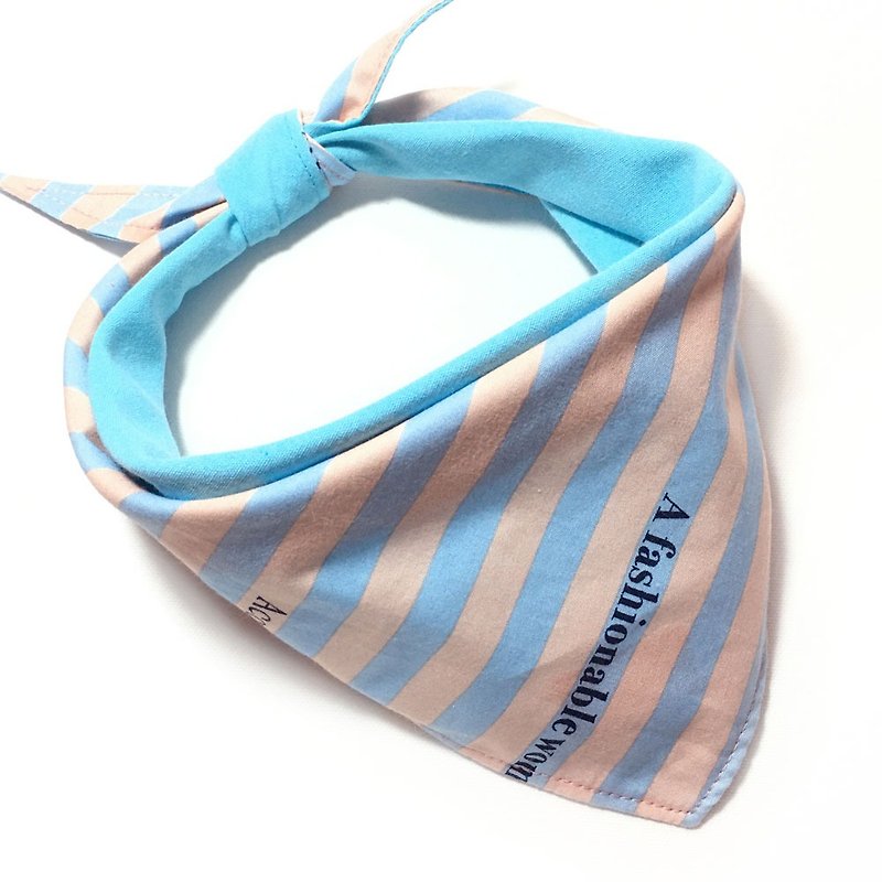 Dog Exclusive Name Scarf-Customized (Small and Medium-sized Dogs)-Baby Blue - Collars & Leashes - Cotton & Hemp Pink